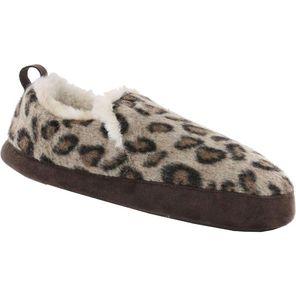 Cobian Sonora Slipper Womens US 9 Brown Leopard Faux Fur Moccasin Shoes JOBB1494